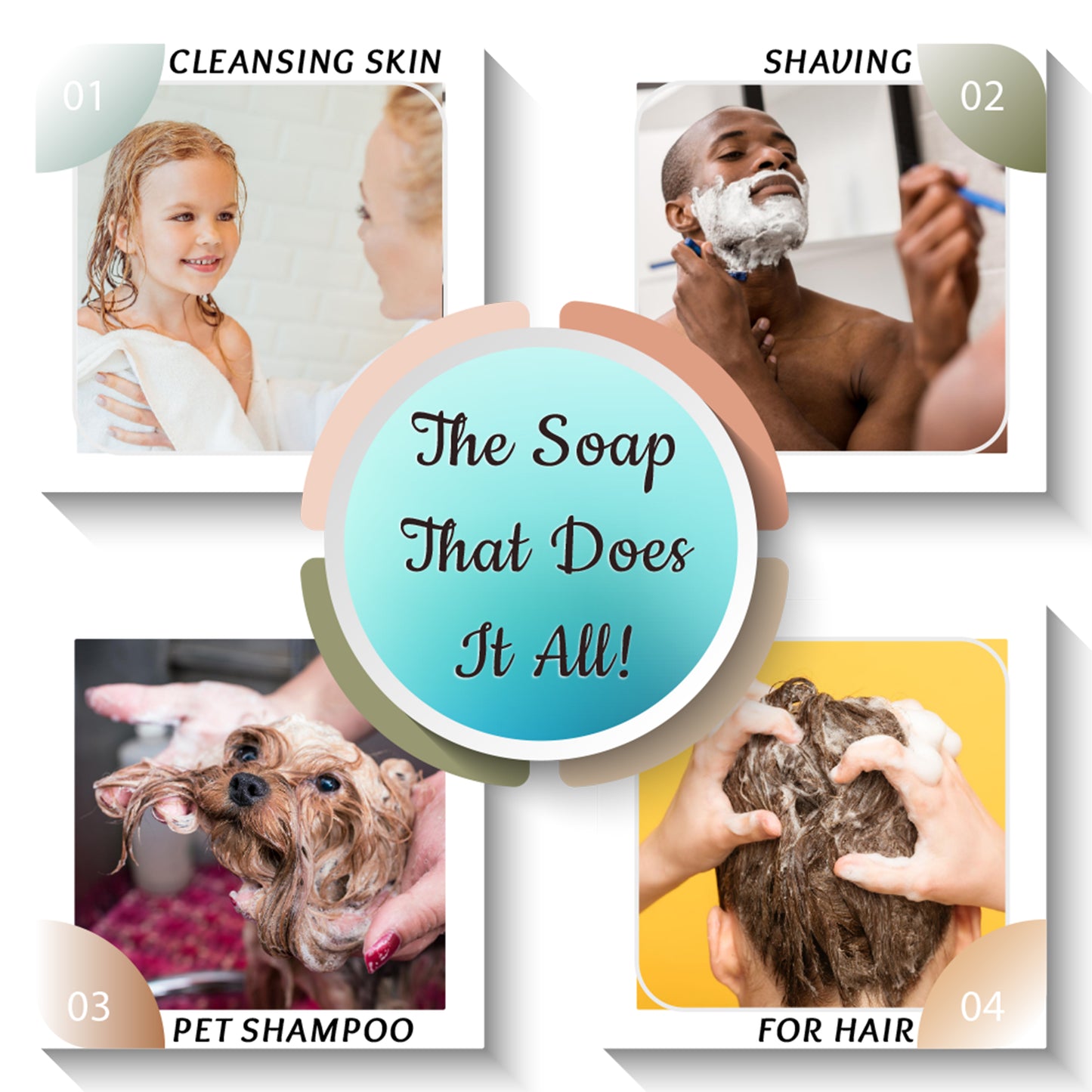 Amish Farms Fragrance-Free & Dye-Free Natural Bar Soap for Sensitive Skin (Huge 5 Bars in a Bag)